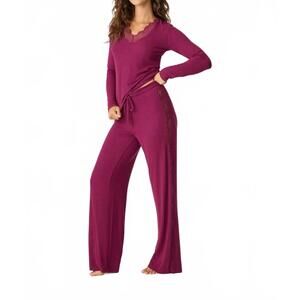 NEW PJ SALVAGE sweet dreams pant in bordeaux